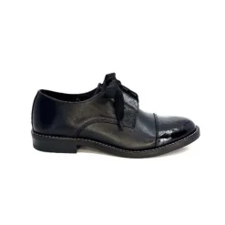 Myma 7008/01 Cuir Noir Vernis Noir*Femme Lacets