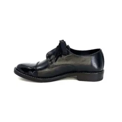 Myma 7008/01 Cuir Noir Vernis Noir*Femme Lacets