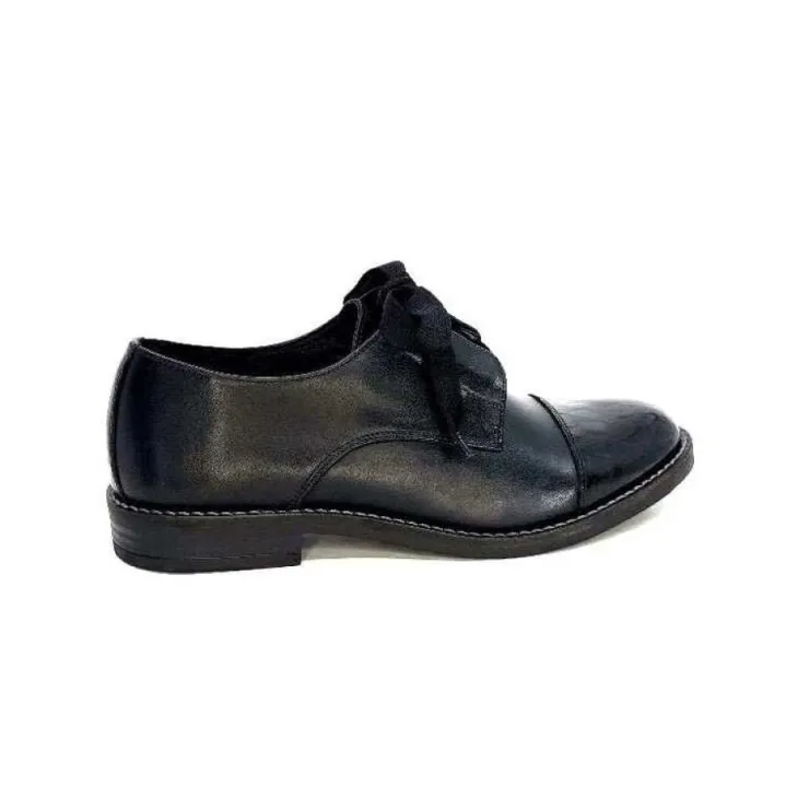 Myma 7008/01 Cuir Noir Vernis Noir*Femme Lacets