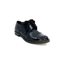 Myma 7008/01 Cuir Noir Vernis Noir*Femme Lacets