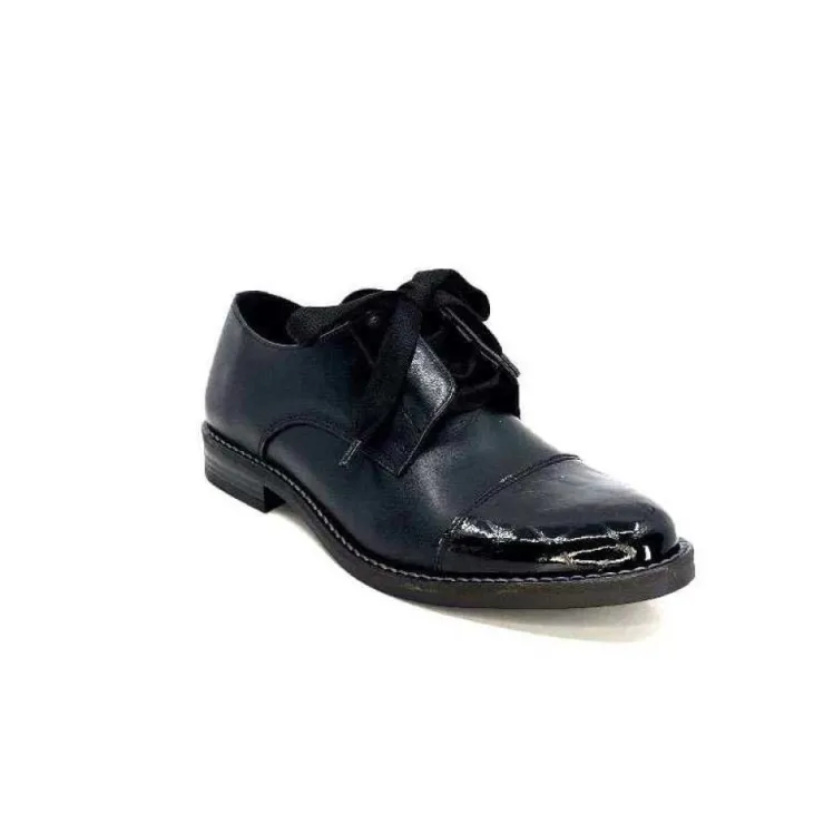 Myma 7008/01 Cuir Noir Vernis Noir*Femme Lacets