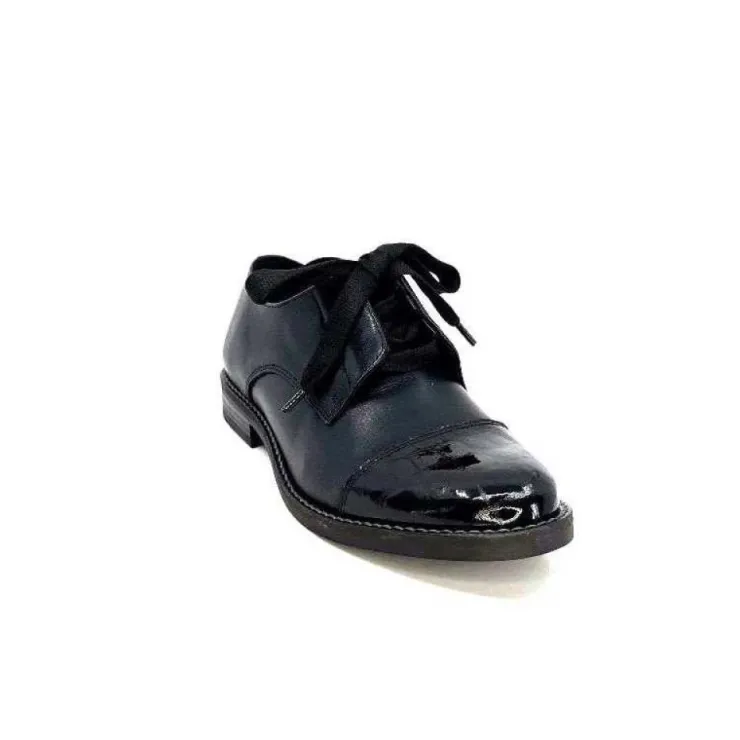 Myma 7008/01 Cuir Noir Vernis Noir*Femme Lacets