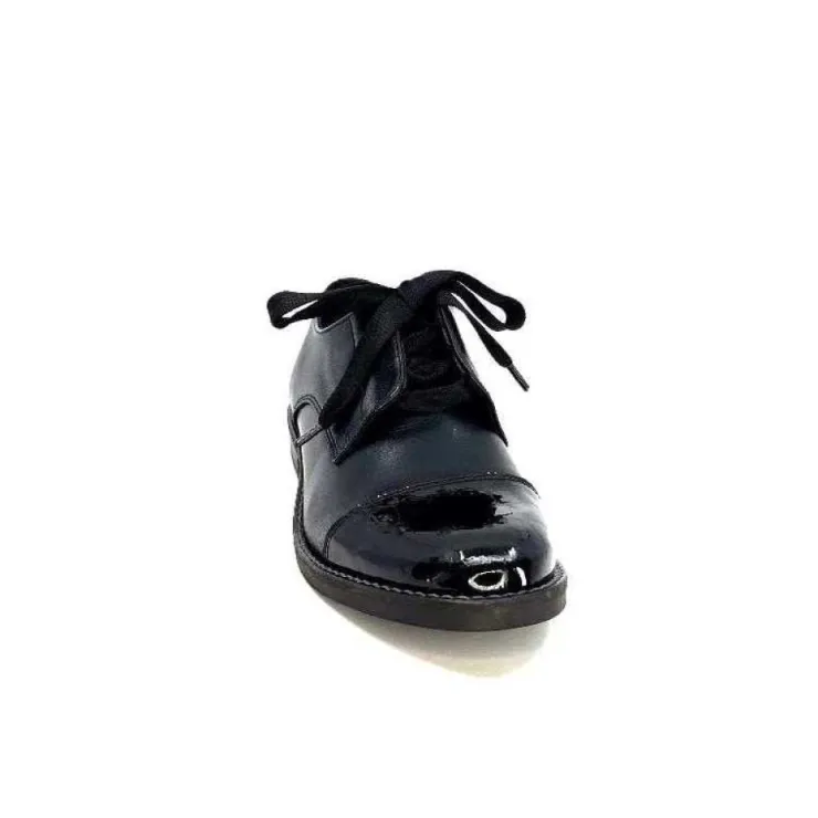 Myma 7008/01 Cuir Noir Vernis Noir*Femme Lacets