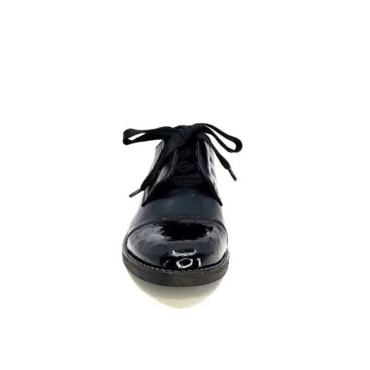 Myma 7008/01 Cuir Noir Vernis Noir*Femme Lacets
