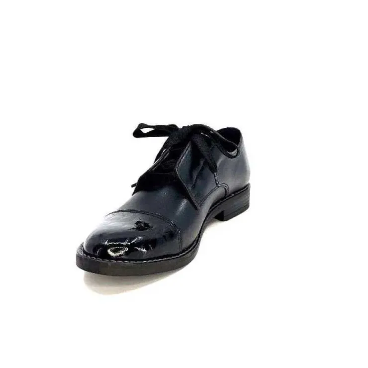 Myma 7008/01 Cuir Noir Vernis Noir*Femme Lacets