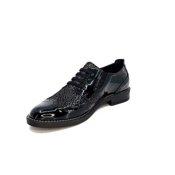 Myma 7009/00 Cuir Vernis Noir*Femme Lacets