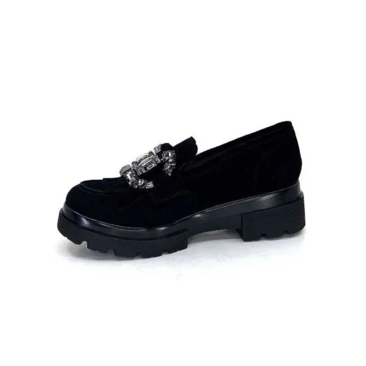 Myma 6768 Daim Noir*Femme Mocassins