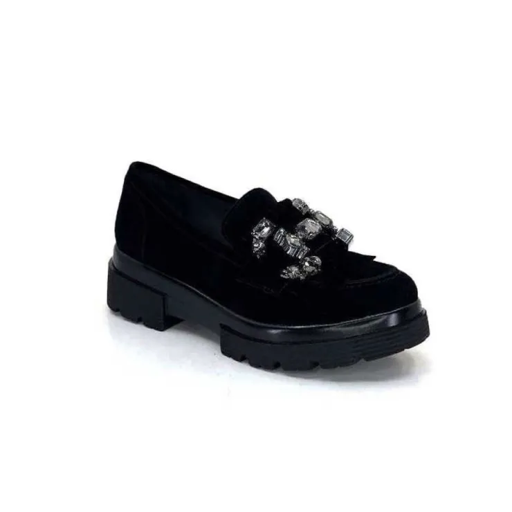 Myma 6768 Daim Noir*Femme Mocassins