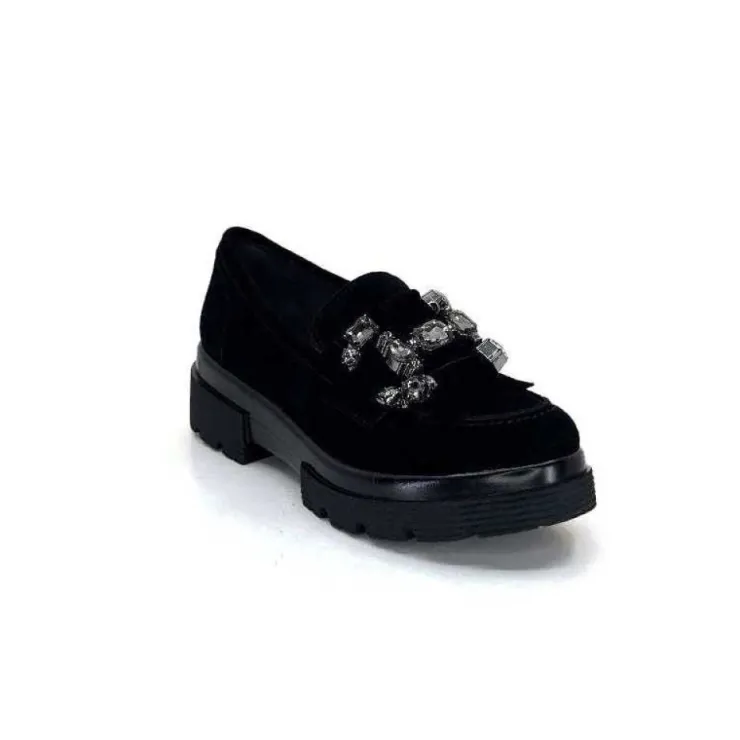 Myma 6768 Daim Noir*Femme Mocassins