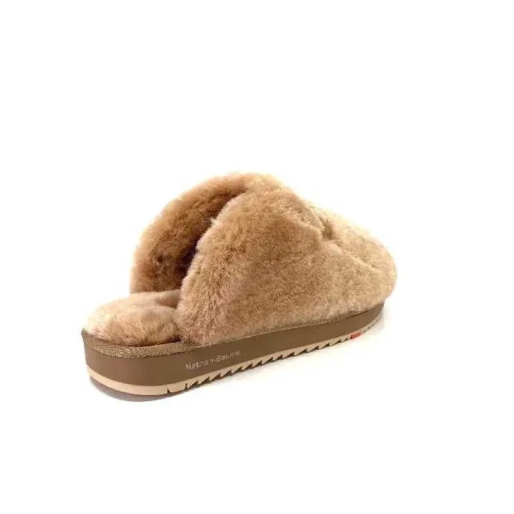 Nathan Baume 232N74-03 Mouton Camel*Femme Pantoufles