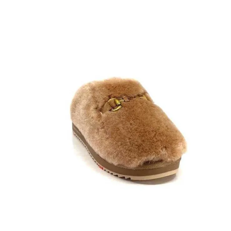 Nathan Baume 232N74-03 Mouton Camel*Femme Pantoufles