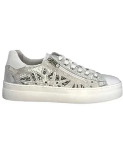 Nero Giardini 306512 D707 Cuir Blanc Argent*Femme Baskets