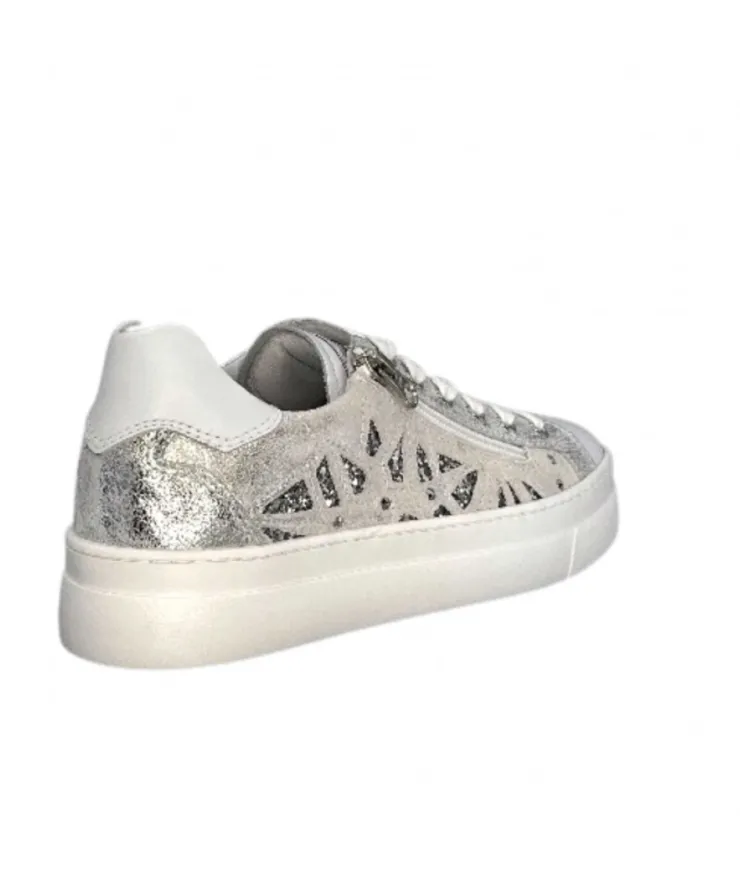 Nero Giardini 306512 D707 Cuir Blanc Argent*Femme Baskets