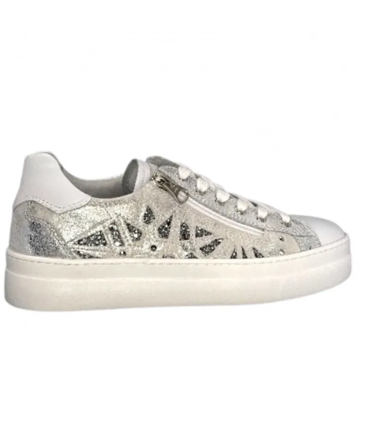Nero Giardini 306512 D707 Cuir Blanc Argent*Femme Baskets