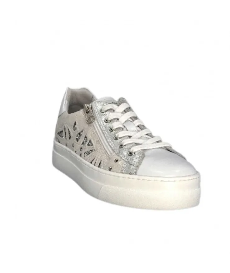 Nero Giardini 306512 D707 Cuir Blanc Argent*Femme Baskets