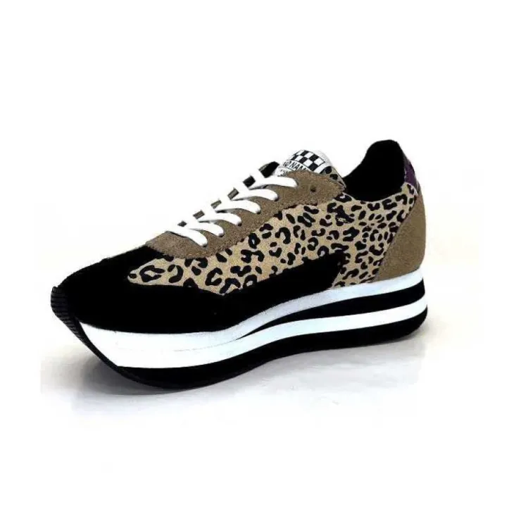 No Name Flex M Jogger Daim Textile Beige Et Noir*Femme Baskets