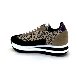No Name Flex M Jogger Daim Textile Beige Et Noir*Femme Baskets