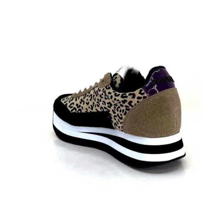 No Name Flex M Jogger Daim Textile Beige Et Noir*Femme Baskets