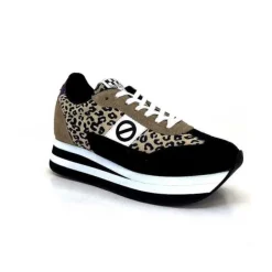 No Name Flex M Jogger Daim Textile Beige Et Noir*Femme Baskets