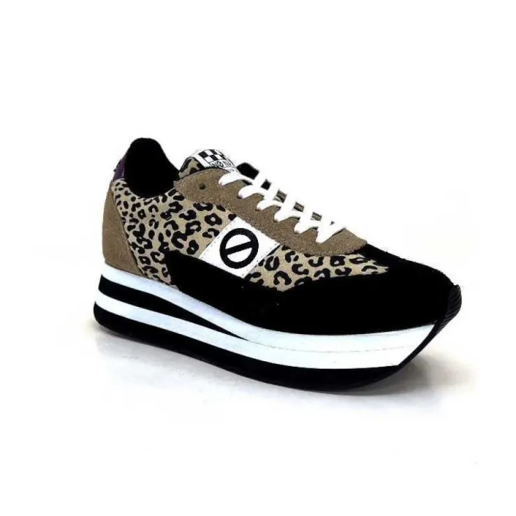 No Name Flex M Jogger Daim Textile Beige Et Noir*Femme Baskets