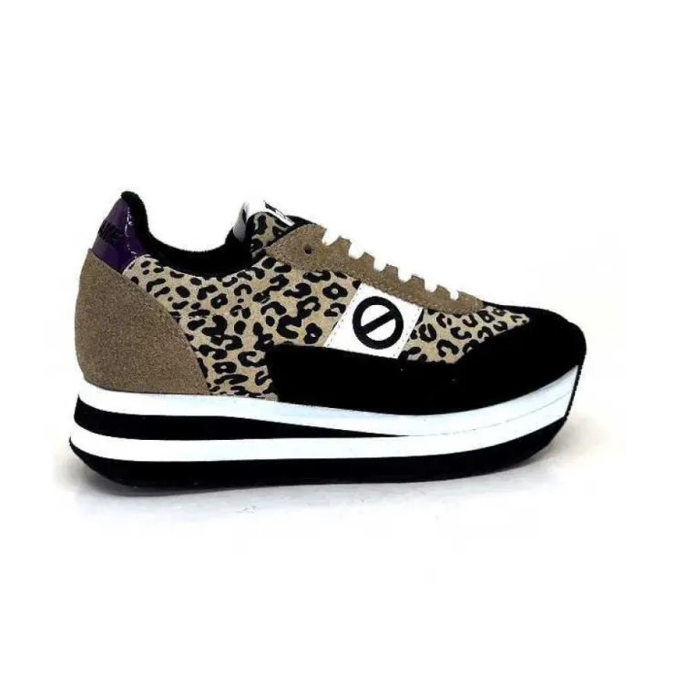 No Name Flex M Jogger Daim Textile Beige Et Noir*Femme Baskets