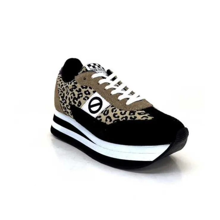 No Name Flex M Jogger Daim Textile Beige Et Noir*Femme Baskets