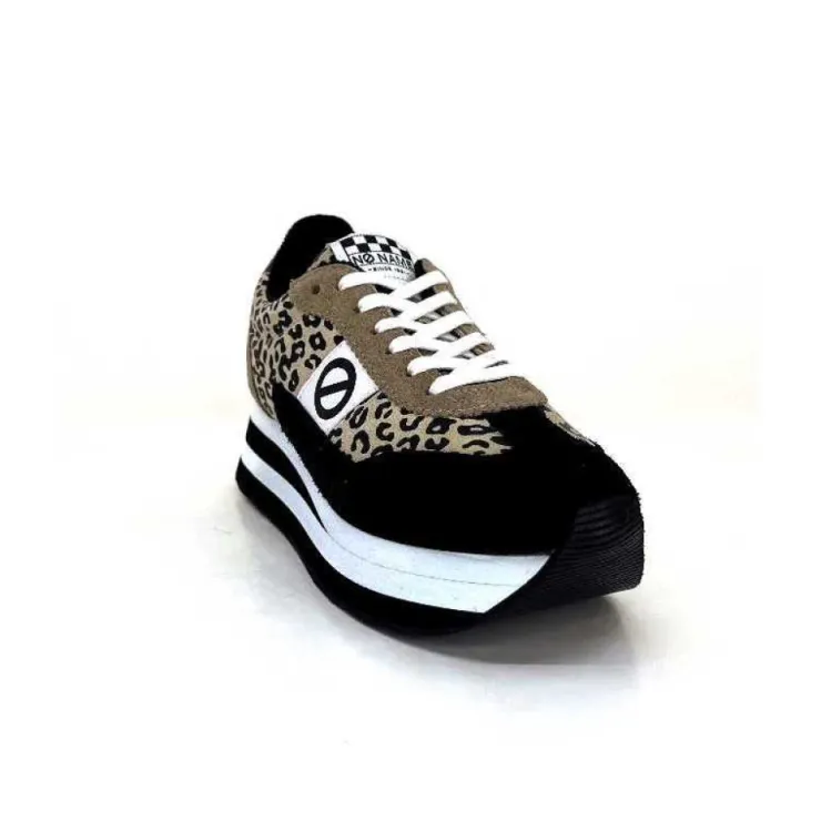 No Name Flex M Jogger Daim Textile Beige Et Noir*Femme Baskets