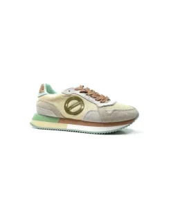 No Name Mia Jogger Daim Textile Beige Pastel Vert*Femme Baskets