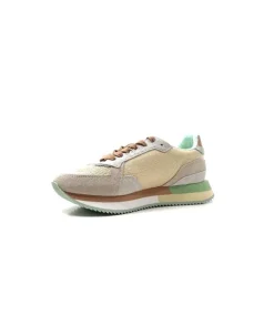 No Name Mia Jogger Daim Textile Beige Pastel Vert*Femme Baskets