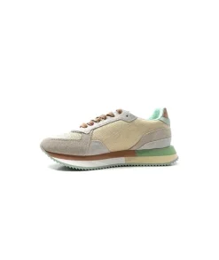 No Name Mia Jogger Daim Textile Beige Pastel Vert*Femme Baskets