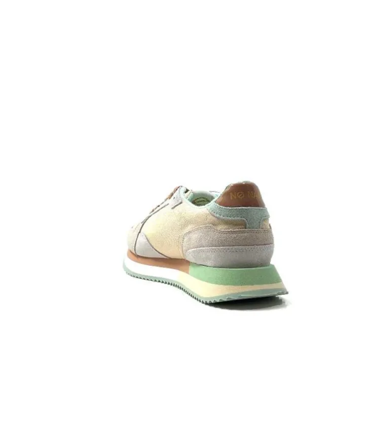 No Name Mia Jogger Daim Textile Beige Pastel Vert*Femme Baskets