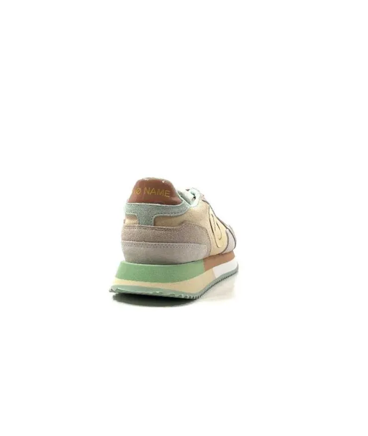 No Name Mia Jogger Daim Textile Beige Pastel Vert*Femme Baskets