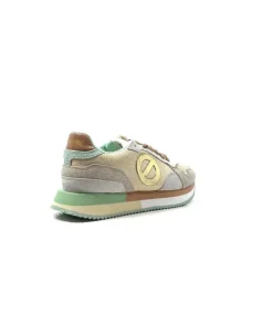No Name Mia Jogger Daim Textile Beige Pastel Vert*Femme Baskets