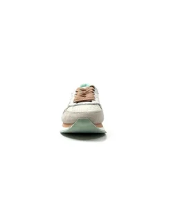 No Name Mia Jogger Daim Textile Beige Pastel Vert*Femme Baskets