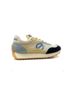 No Name Punky Jogger Daim Bleu Textile Beige*Femme Baskets