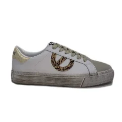 No Name Strike Side Cuir Blanc Or*Femme Baskets