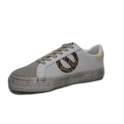 No Name Strike Side Cuir Blanc Or*Femme Baskets