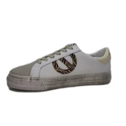 No Name Strike Side Cuir Blanc Or*Femme Baskets