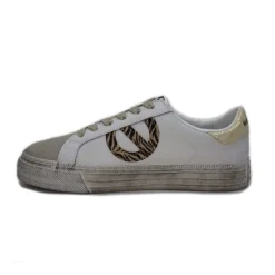 No Name Strike Side Cuir Blanc Or*Femme Baskets