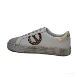 No Name Strike Side Cuir Blanc Or*Femme Baskets