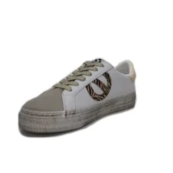 No Name Strike Side Cuir Blanc Or*Femme Baskets