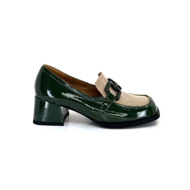 noa harmon 9581-M01 Ben Cuir Vernis Vert*Femme Mocassins