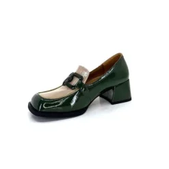 noa harmon 9581-M01 Ben Cuir Vernis Vert*Femme Mocassins