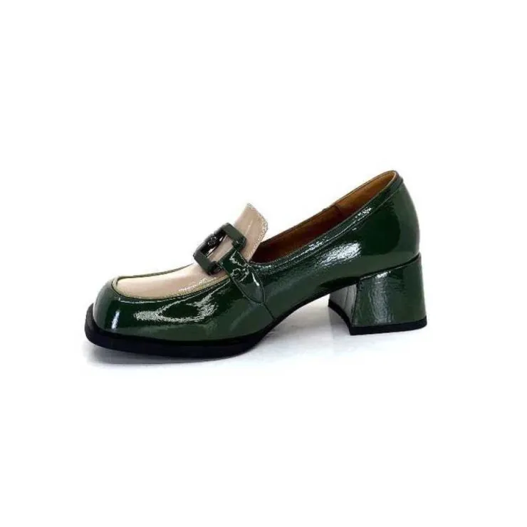 noa harmon 9581-M01 Ben Cuir Vernis Vert*Femme Mocassins