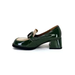 noa harmon 9581-M01 Ben Cuir Vernis Vert*Femme Mocassins