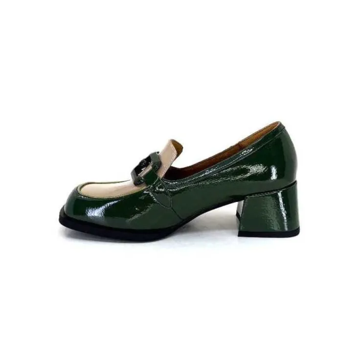 noa harmon 9581-M01 Ben Cuir Vernis Vert*Femme Mocassins