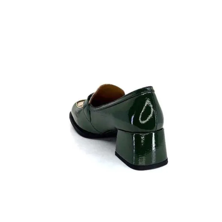 noa harmon 9581-M01 Ben Cuir Vernis Vert*Femme Mocassins