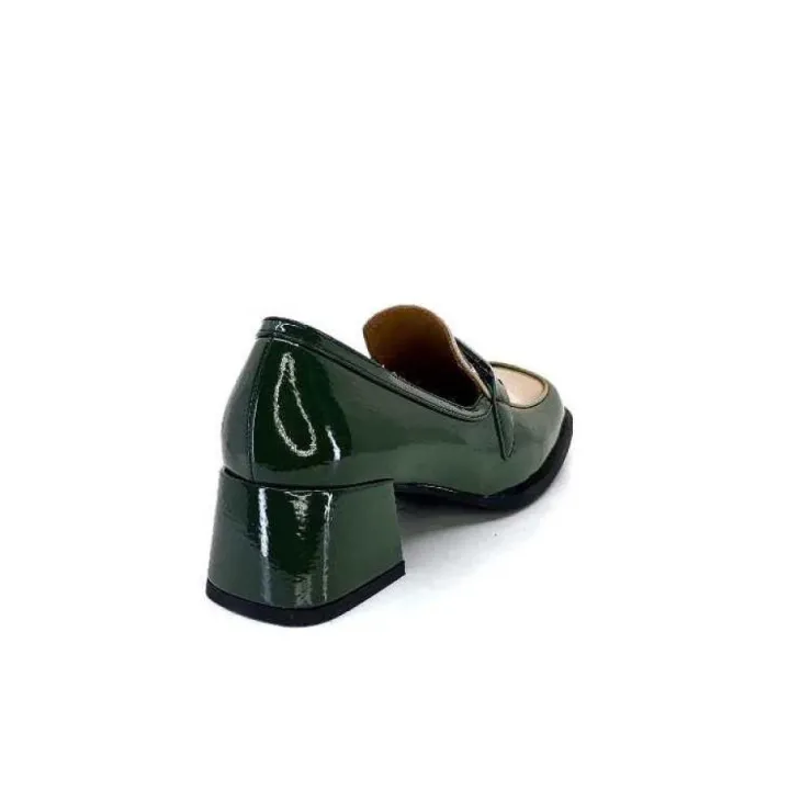 noa harmon 9581-M01 Ben Cuir Vernis Vert*Femme Mocassins