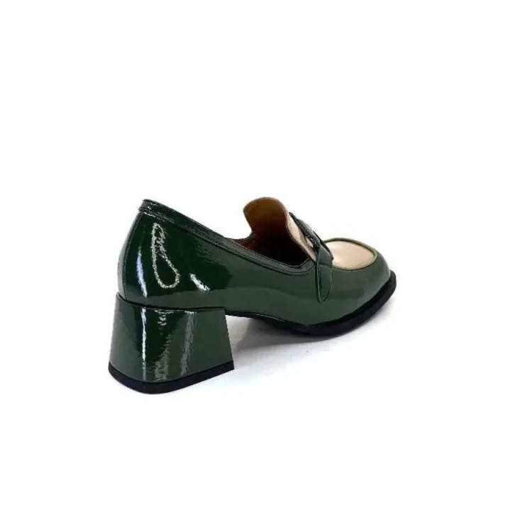 noa harmon 9581-M01 Ben Cuir Vernis Vert*Femme Mocassins