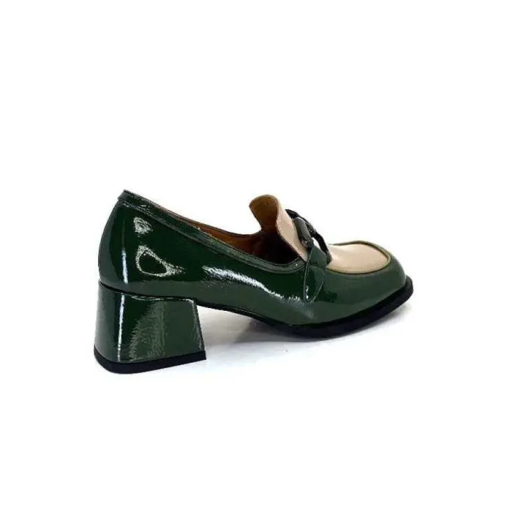 noa harmon 9581-M01 Ben Cuir Vernis Vert*Femme Mocassins